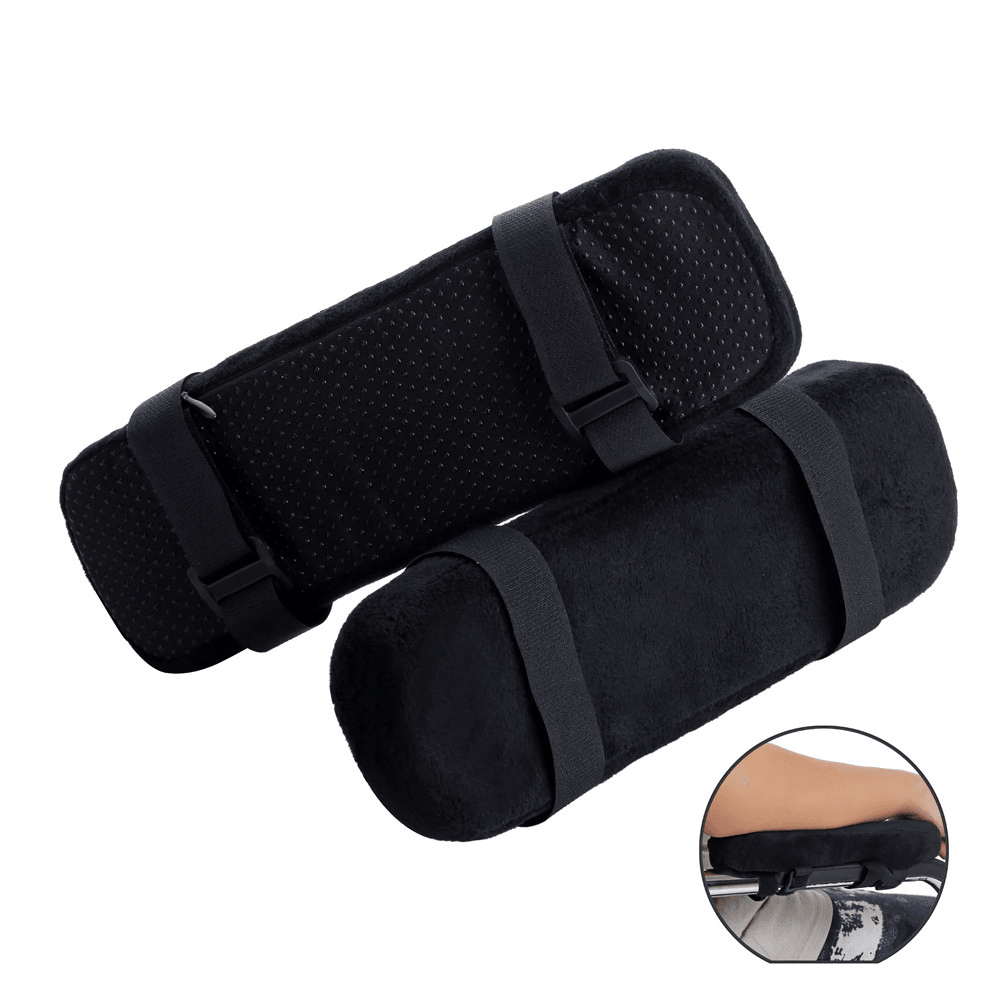 2Pcs Chair Armrest Pad Ultra-Soft Memory Foam Elbow Pillow Support Universal Fit for Home or Office Chair for Elbow Relief - MRSLM