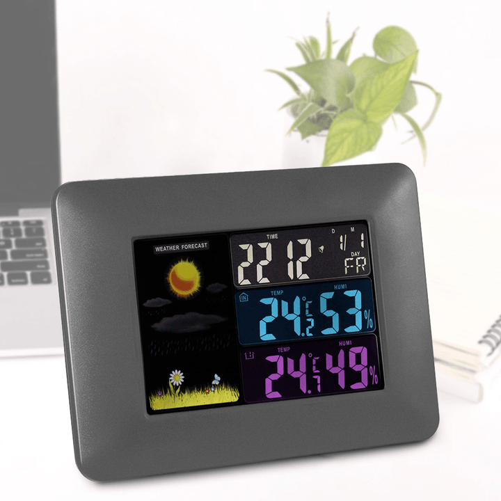 Multi-Functional Wireless Digital Thermometer Hygrometer Colorful LCD Weather Forecast Clock - MRSLM