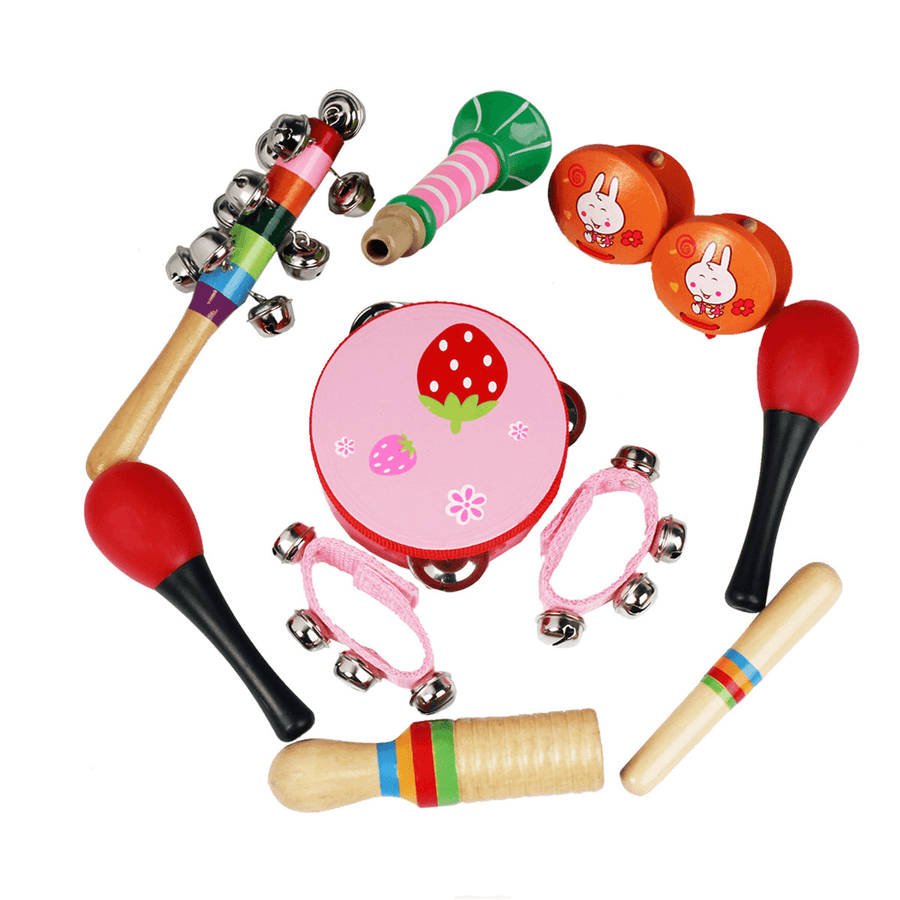 10Pcs Musical Toy Percussion Safe Non-Toxic Toys Musical Instruments Educational Tools Rhythm Kit for Kids Toddlers Early Education - MRSLM