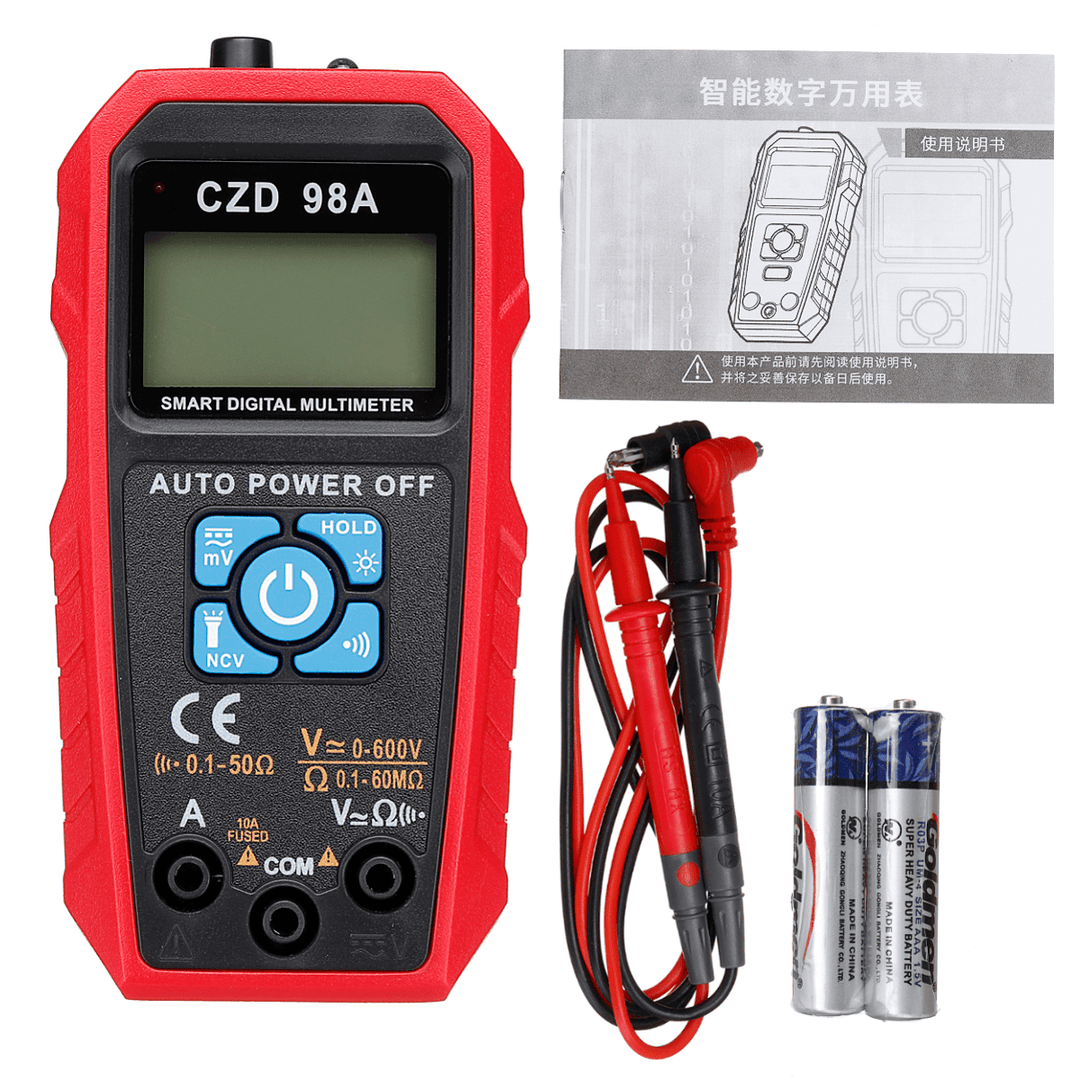 98A/C True RMS Electric Digital LCD Current AC DC Voltage Multimeter Capacitance Meter - MRSLM