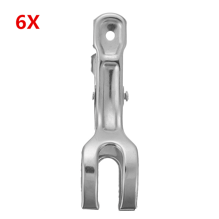 6Pcs 8.5Cm Stainless Steel Clothes Clips Double Strong Medium Size Socks Towels Pegs Pins - MRSLM