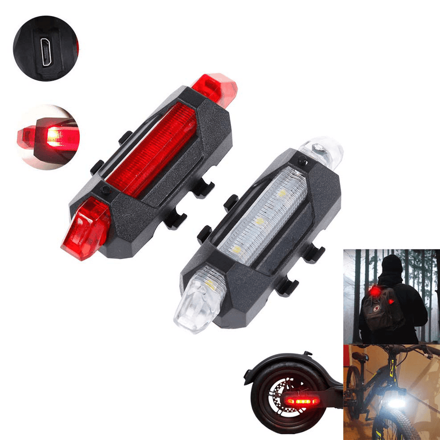 BIKIGHT Multi-Purpose LED Warning Light for Outdoor/Scooter Safety Flashlight USB Rechargeable Headlamp Taillight for Electric Scooters&Bicycle - MRSLM