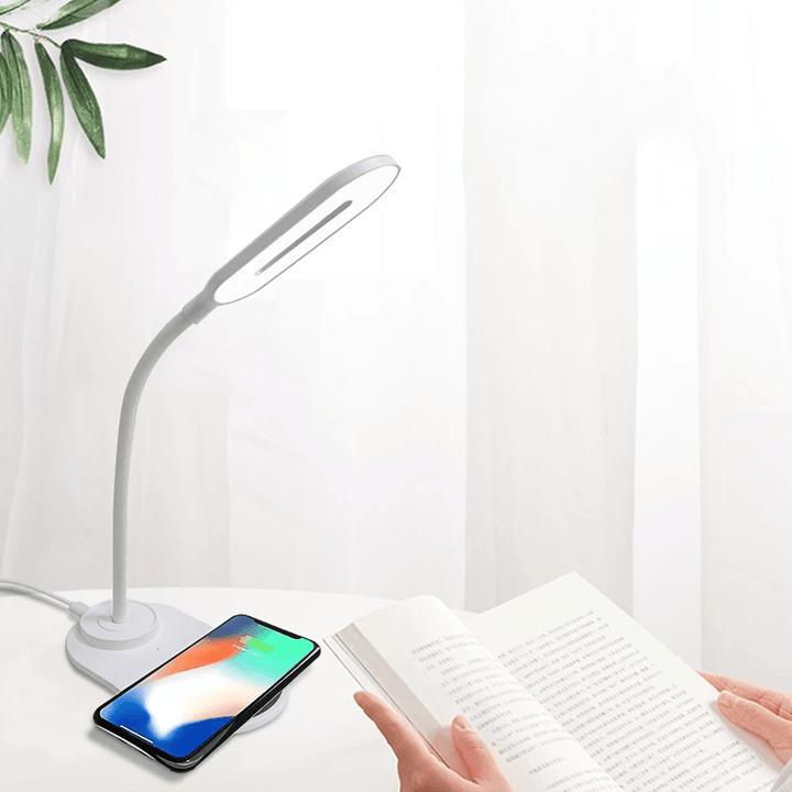 Quick Wireless Charging LED Table Desk Lamp Portable Eye Protect 360 Degree Flexible Touch Control Night Light - MRSLM