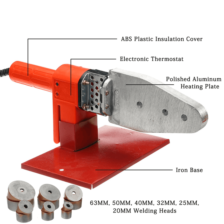 750W 60HZ Automatic Electric Welding Tool Heating Pipe Welding Machine PPR PE PP Tube - MRSLM