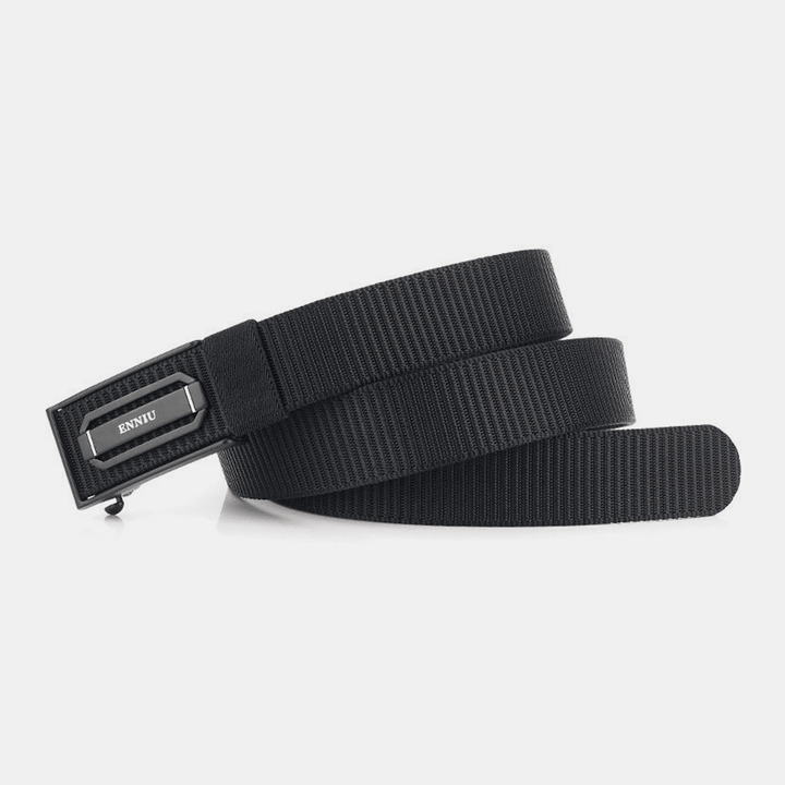 Men Nylon Braided 120Cm Rectangle Automatic Buckle Casual Wild Belts Training Tactical Belts - MRSLM