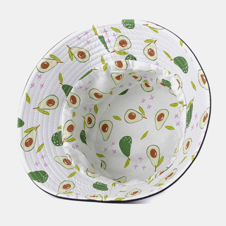 Unisex Cotton Double-Sided Cartoon Fruit Pattern Printing Fashion Sunshade Bucket Hat - MRSLM