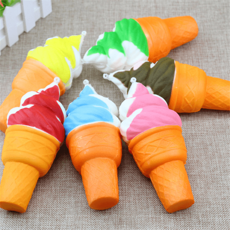 Simulation Ice Cream Pendant PU Cake Model Fun Cone Pendant Soft Bread Lanyard - MRSLM