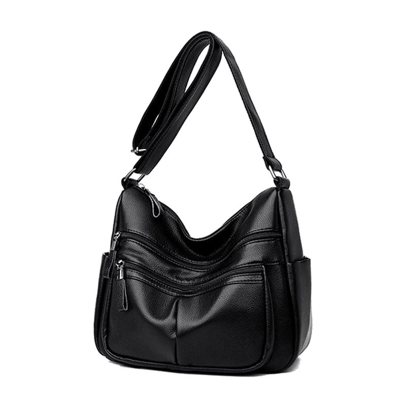 Women Soft Leather Multi-Slot Crossbody Bag Leisure Shoulder Bags - MRSLM