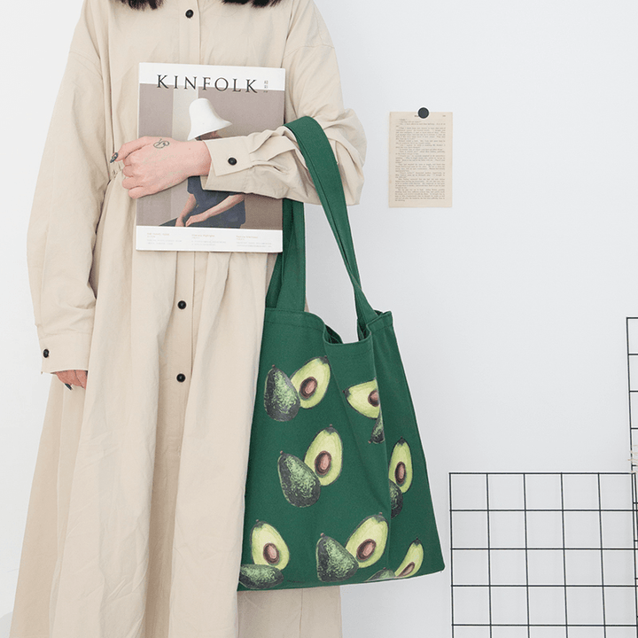 Women Cute Lovely Avocado Printed Handbag Shoulder Bag - MRSLM