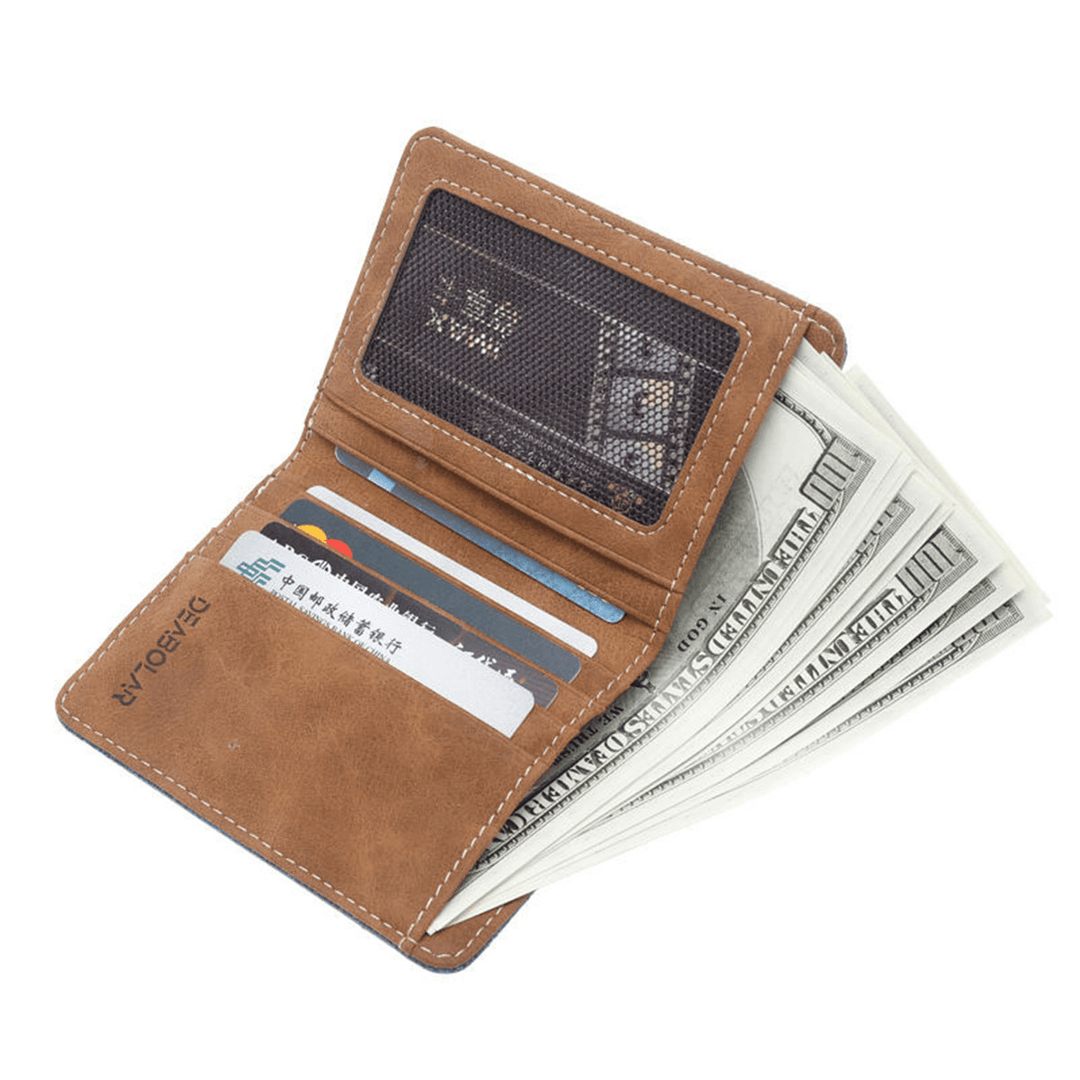 Men Canvas Slim Billfold Wallet Clutch Handbag Credit Card Purse Holder - MRSLM