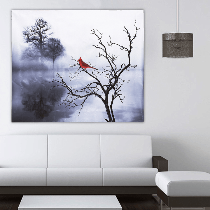 Modern Red Bird Tree Canvas Oil Printed Paintings Home Wall Art Decor Unframed Decorations - MRSLM