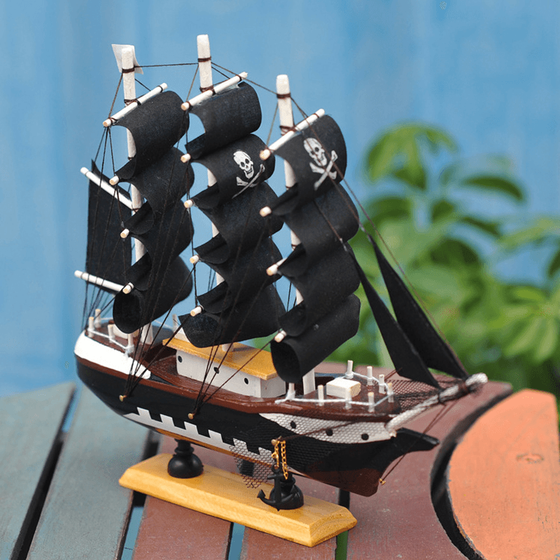 DIY Assembly Pirate Ship Assembly Model Wooden Sailing Boat Scale Decorations - MRSLM