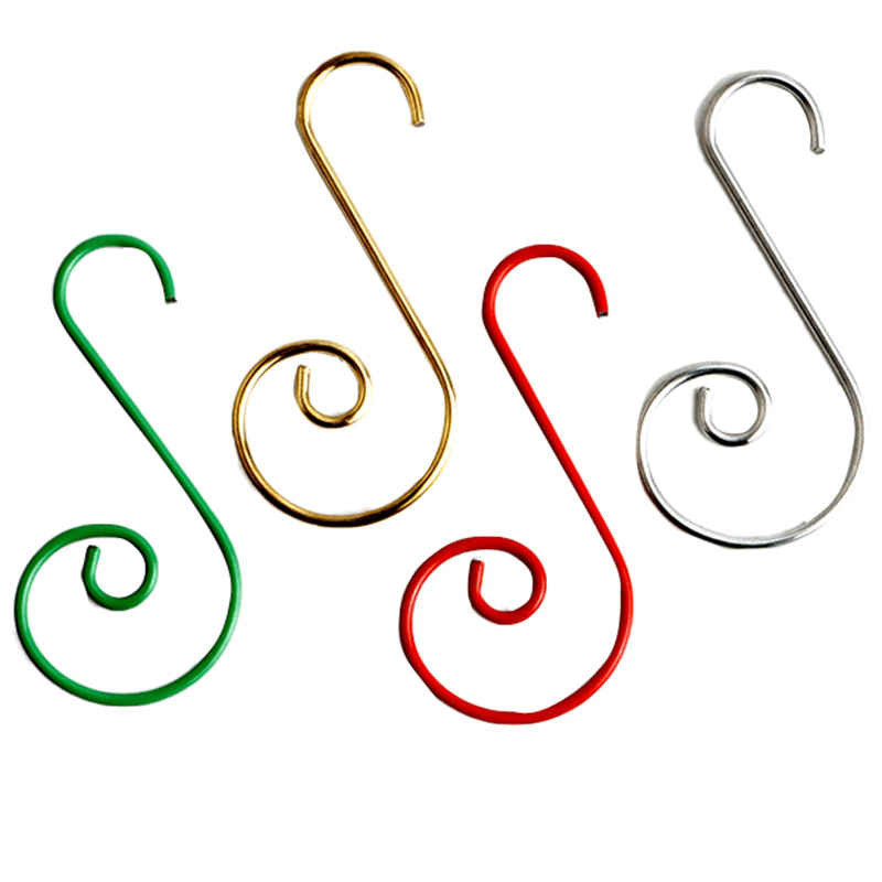 20 Pcs 1.0*25*50MM Christmas Ornament Hooks S-Shaped Flower Hook Perfect for Christmas Tree Decorations - MRSLM