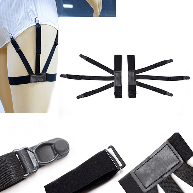 Men Shirt Stays Holder Leg Suspenders Good Elastic Uniform Garter - MRSLM