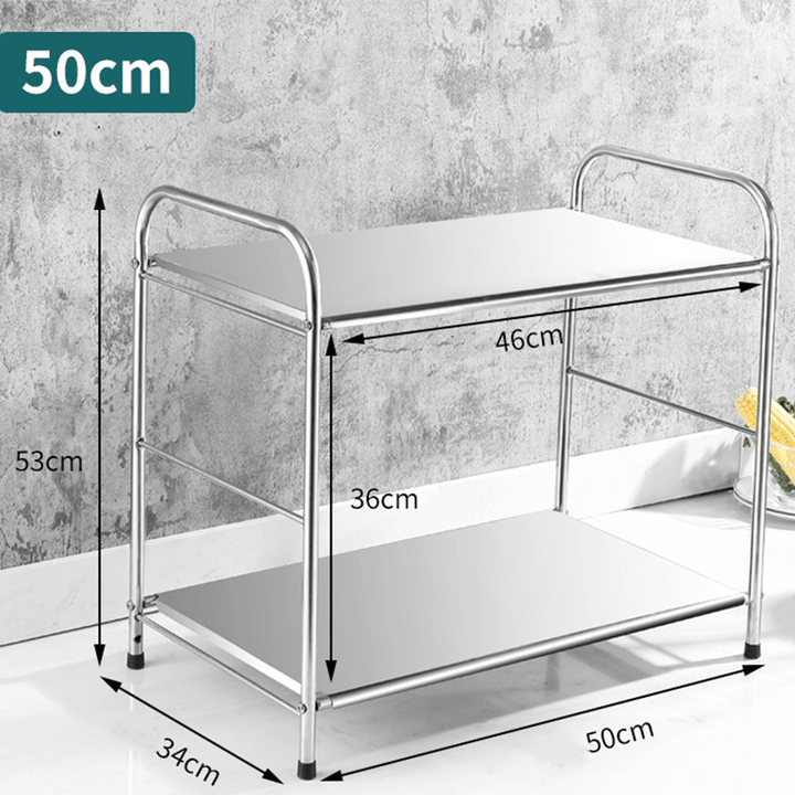 50CM/60CM Double Layers Kitchen Stainless Steel Removable Microwave Rack Shelf - MRSLM