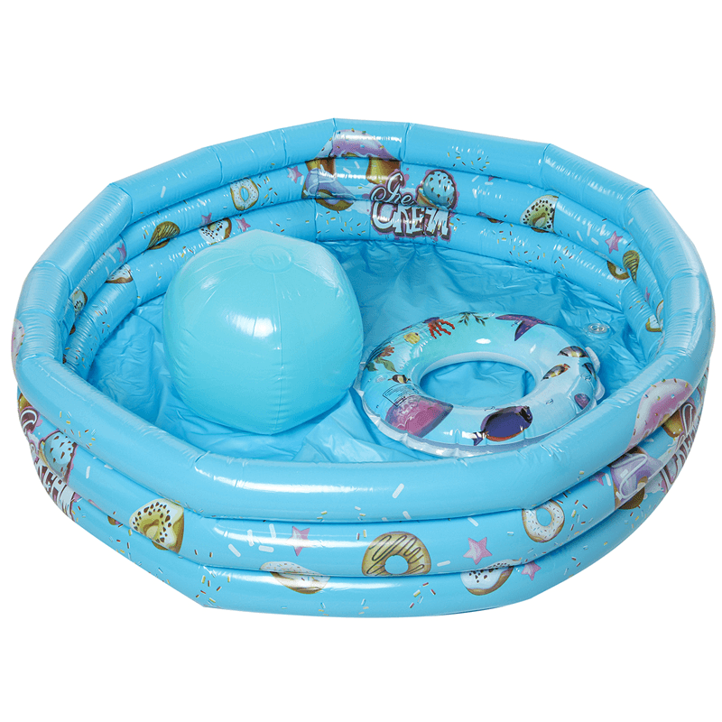 130Cm Children Swimming Pool Bathing Tub Baby Toddler Paddling Inflatable Swimming Pool with Swimming Ring and Ball - MRSLM