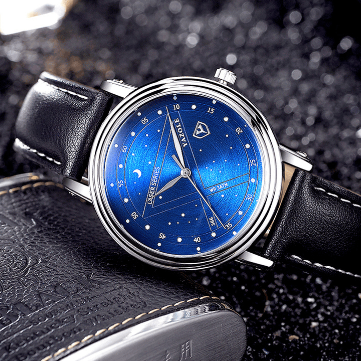 YAZOLE 366 Fashion Men Quartz Watch Casual Stars Pattern Dial Wrist Watch - MRSLM