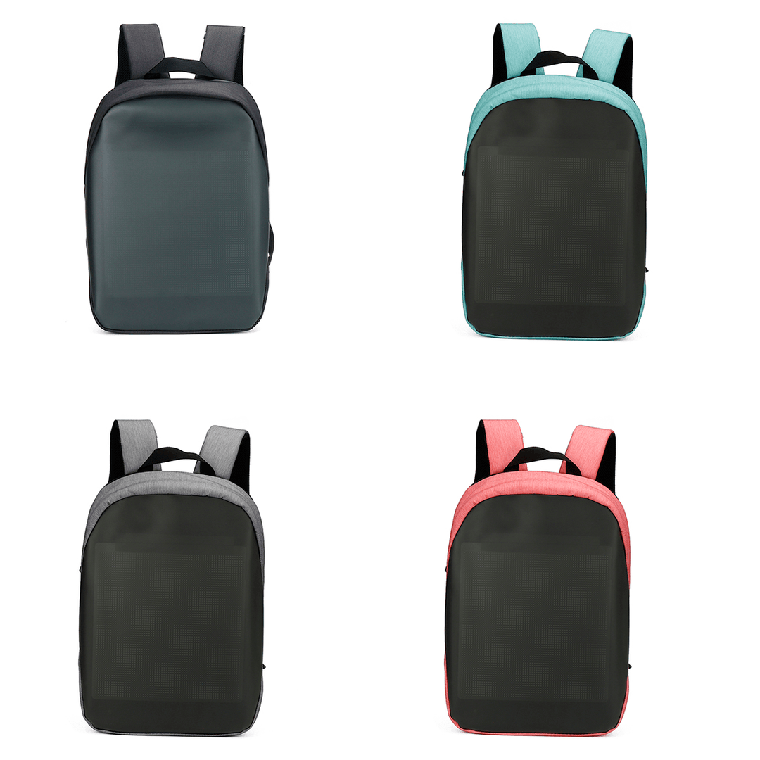 25*25Cm Wifi Connection Intelligent Technology Luminous Backpack Electronic Screen LED TPU Large Capacity Backpack - MRSLM