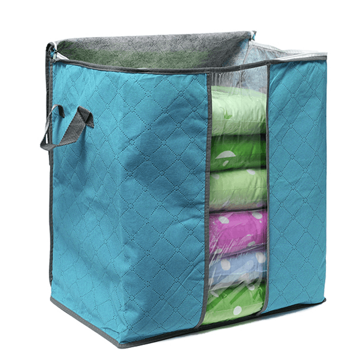 Foldable Clothes Storage Bag Pillow Blanket Quit Closet Organizer Pouch - MRSLM