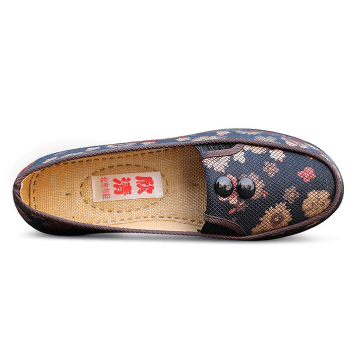 Floral Mesh Breathable Slip on Flat Shoes round Toe Soft Sole Flats - MRSLM