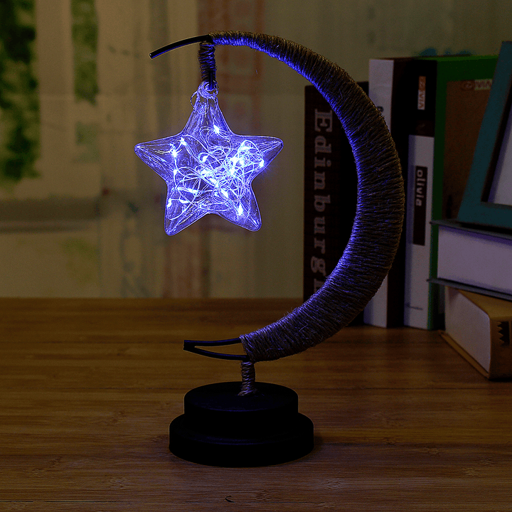 3D Battery Star Night Light Glass LED Home Party Wishing Lamp for Christmas - MRSLM