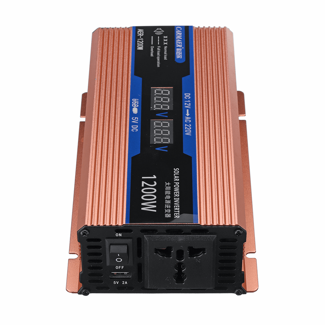 2 LED Dispaly 1200W Peak Intelligent Power Converter Car Inverter Power Supply Inverter for Car/Househould - MRSLM