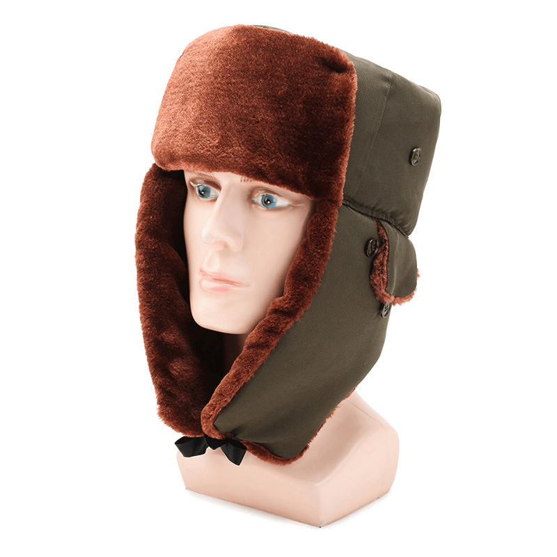 Men'S Warm and Windproof Outdoor Hat Thickening Riding Trapper Hat - MRSLM