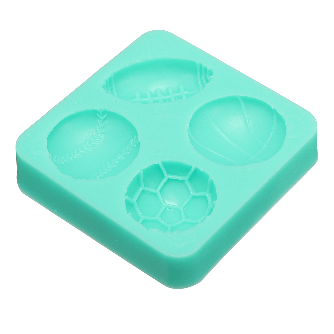 3D Silicone Football Basketball Fondant Mold Cake Sugar Chocolate Baking Tool Baking Mold - MRSLM