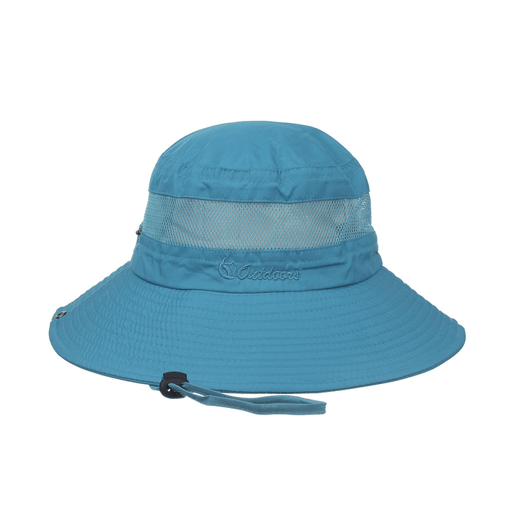 Mesh Breathable Solid Color Sunscreen Fisherman Hat Basin Hat - MRSLM