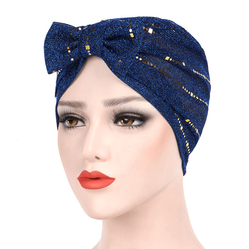 Women Muslin Studded Breathable Beanie Hat Turban Caps - MRSLM