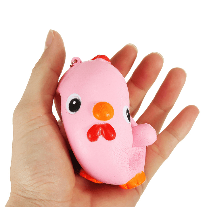 Squishy Pink Chicken Jumbo 10Cm Slow Rising Collection Gift Decor Soft Toy Phone Bag Strap - MRSLM