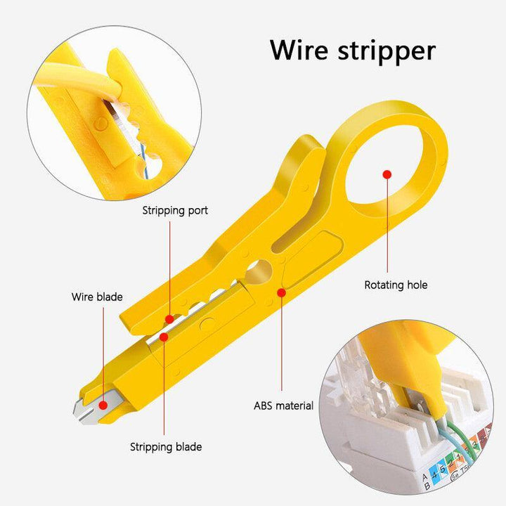 Handskit Network Cable Pliers Screwdriver Wire Stripper Tool Set with Cable Tester Spring Clamp Pliers - MRSLM