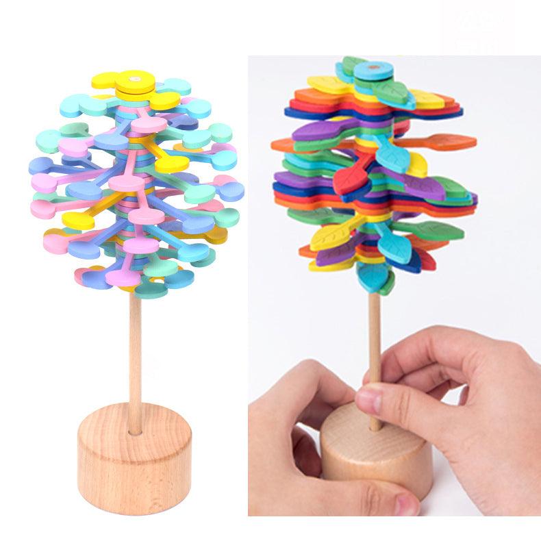 Solid Wooden Rotating Lollipop Fischer Series Creative Ornaments Decompression Toys Decompression Artifact Gyro - MRSLM