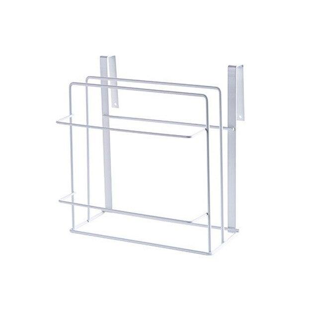 Kitchen Double Layer Towel Rack Hanging Holder Cabinets Shelf Chopping Board Storage Rack Hanger Shelf Kitchen Accessories - MRSLM