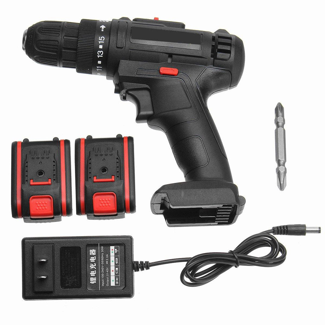 68VF Cordless Lithium-Ion Drill/Driver Rechargable Electric Drill Adjustable 3200r/min 2 Speed Hand Drill With 1 Or 2 Battery - MRSLM