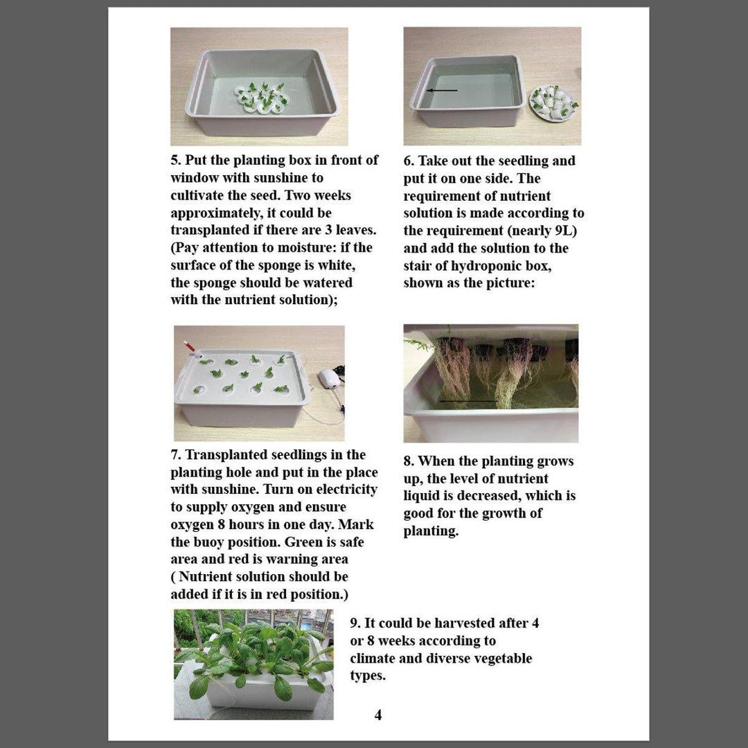 220V Hydroponic Grow Box 9 Holes DWC Indoor Aerobic Soilless Cultivation System Kit Water Planting - MRSLM