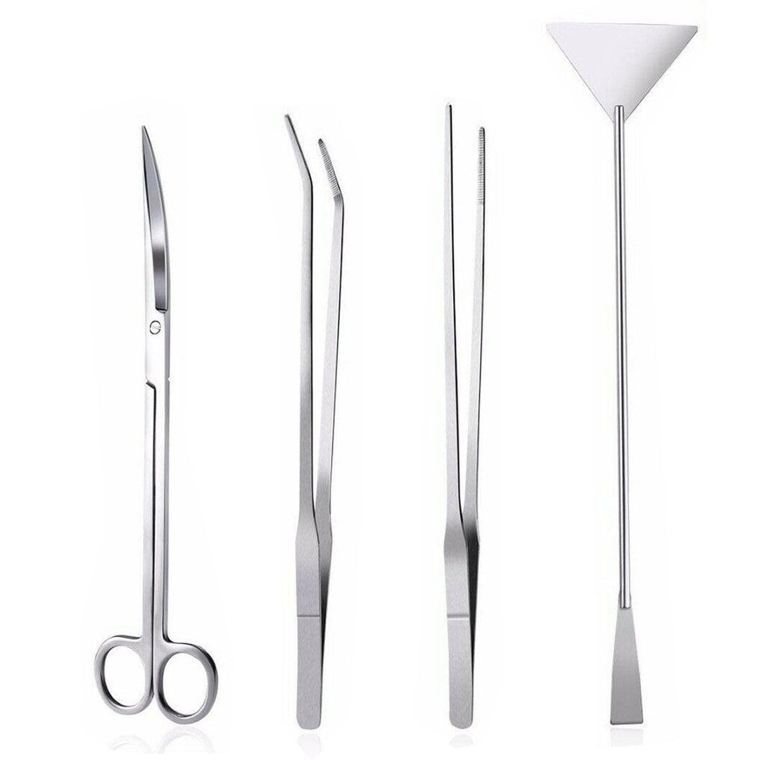 3/4/5Pcs Aquarium Fish Tank Tools Scissors Tweezers Aquatic Stainless Trim Tool - MRSLM