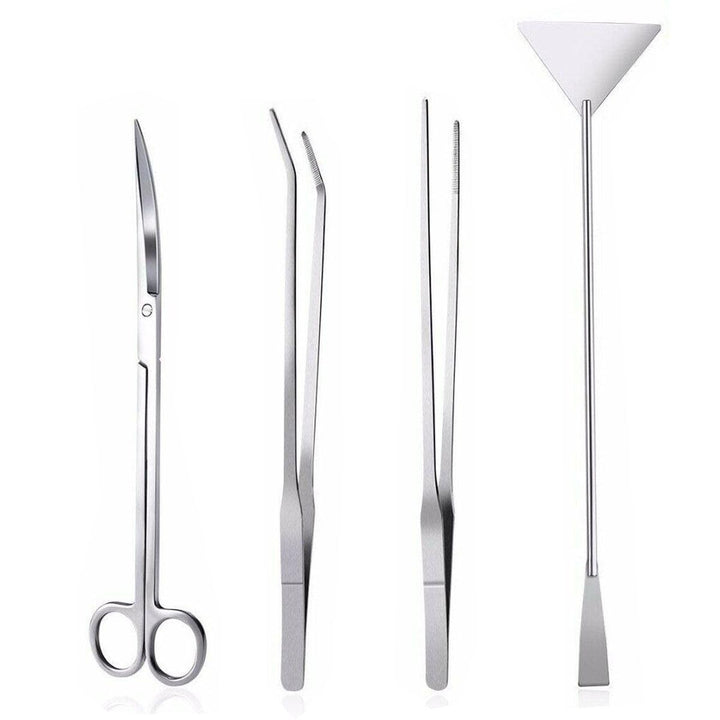 3/4/5Pcs Aquarium Fish Tank Tools Scissors Tweezers Aquatic Stainless Trim Tool - MRSLM