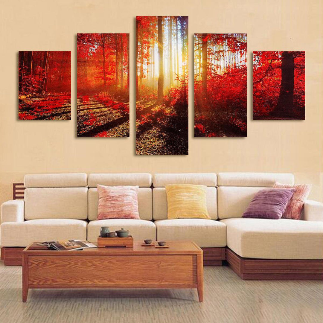 5 Panels Abstract Art Mural Modern Painting Wall Decoration Art Picture Hanging Drawing Living Decoration no Frame - MRSLM