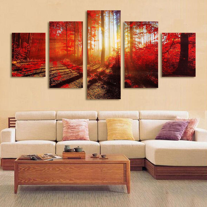 5 Panels Abstract Art Mural Modern Painting Wall Decoration Art Picture Hanging Drawing Living Decoration no Frame - MRSLM