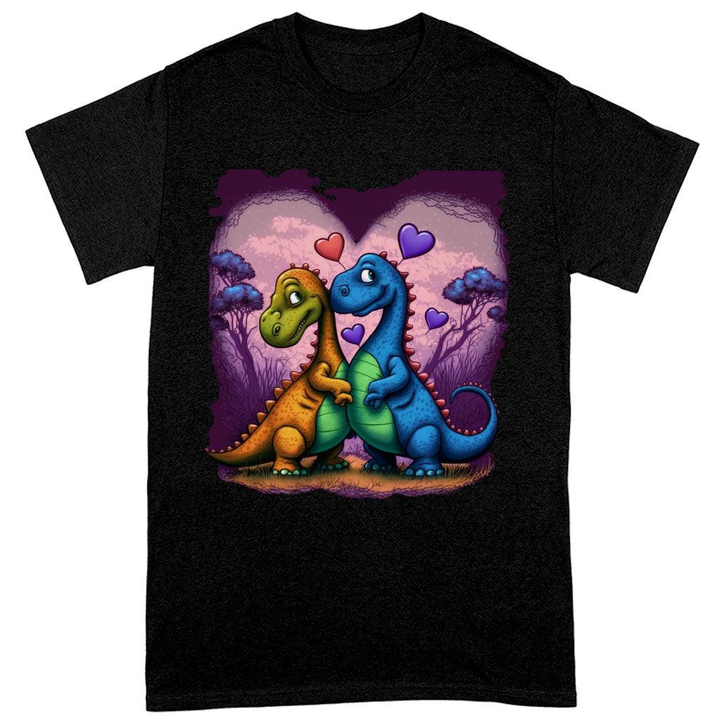 Love Heavy Cotton T-Shirt - Dinosaur Tee Shirt - Colorful T-Shirt - MRSLM