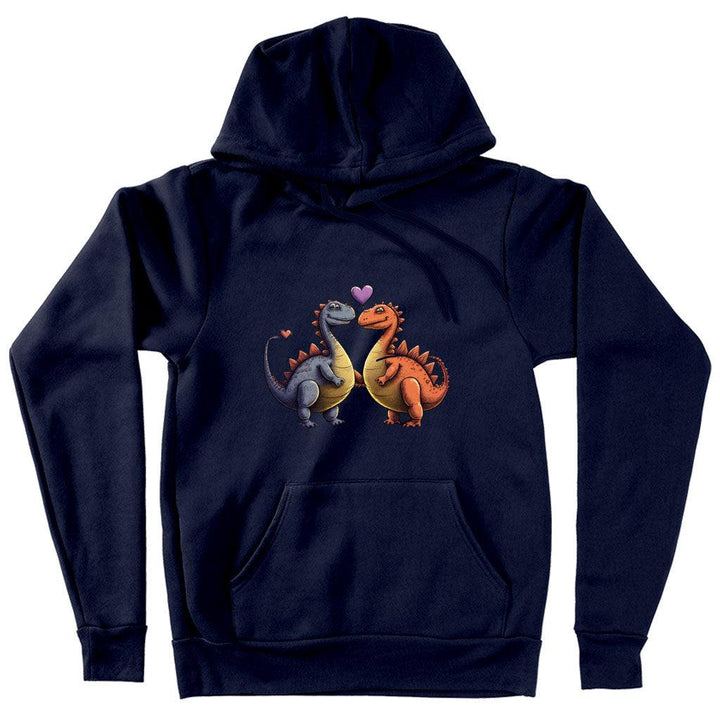 Love Couple Hooded Sweatshirt - Dinosaur Print Hoodie - Printed Hoodie - MRSLM