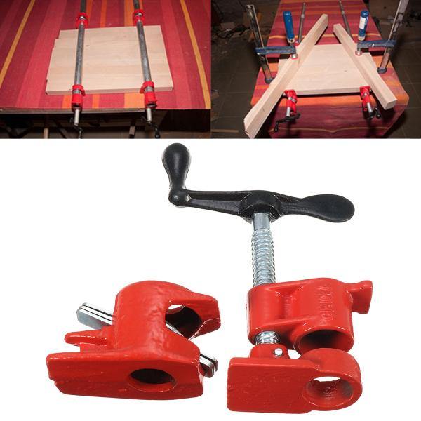 1/2inch Wood Gluing Pipe Clamp Set Heavy Duty Profesional Wood Working Cast Iron Carpenter's Clamp - MRSLM