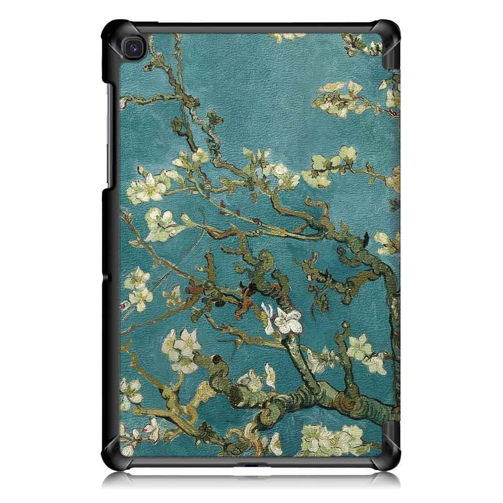 Tri-Fold Pringting Tablet Case Cover for Samsung Galaxy Tab S5E SM-T720 SM-T725 Tablet - Apricot Blossom - MRSLM