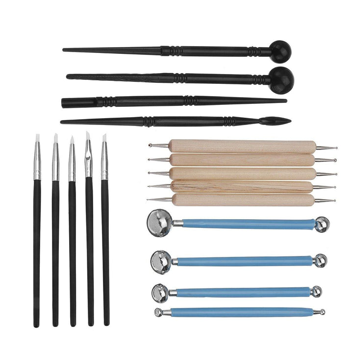 18 pcs Professional Polymer Clay Sculpting Tools Pottery Models Art Projects Kit - MRSLM