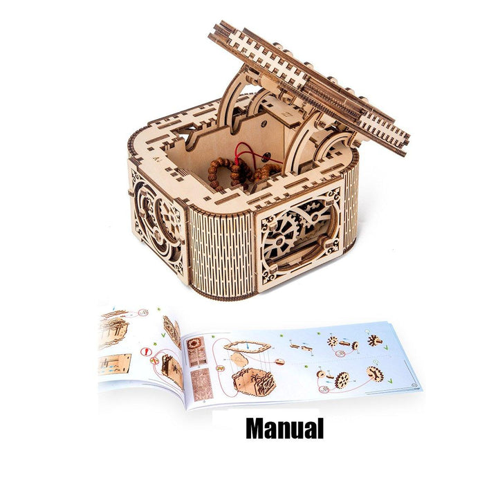 Wooden Mechanical Transmission Jewelry Box DIY Home Office Decor - MRSLM