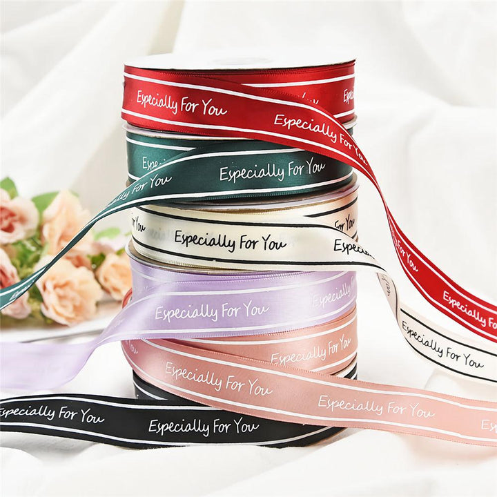 2.5cm Especially For You Printed Satin Ribbon Gift Flowers Packing Belt for Wedding Party Decorations DIY Crafts Ribbon - MRSLM