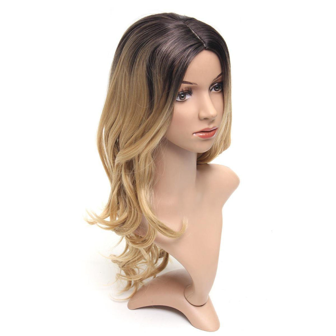 Women Wig Full Synthetic Long Wavy Hair Ombre Blonde Party Wigs - MRSLM