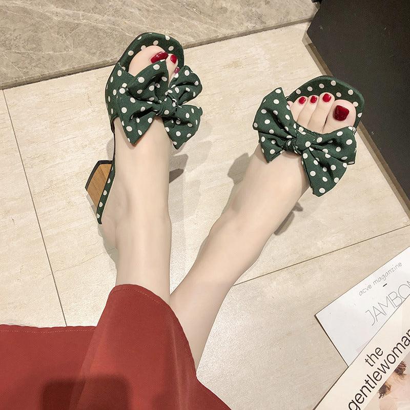 Bow-tie polka dot slippers - MRSLM