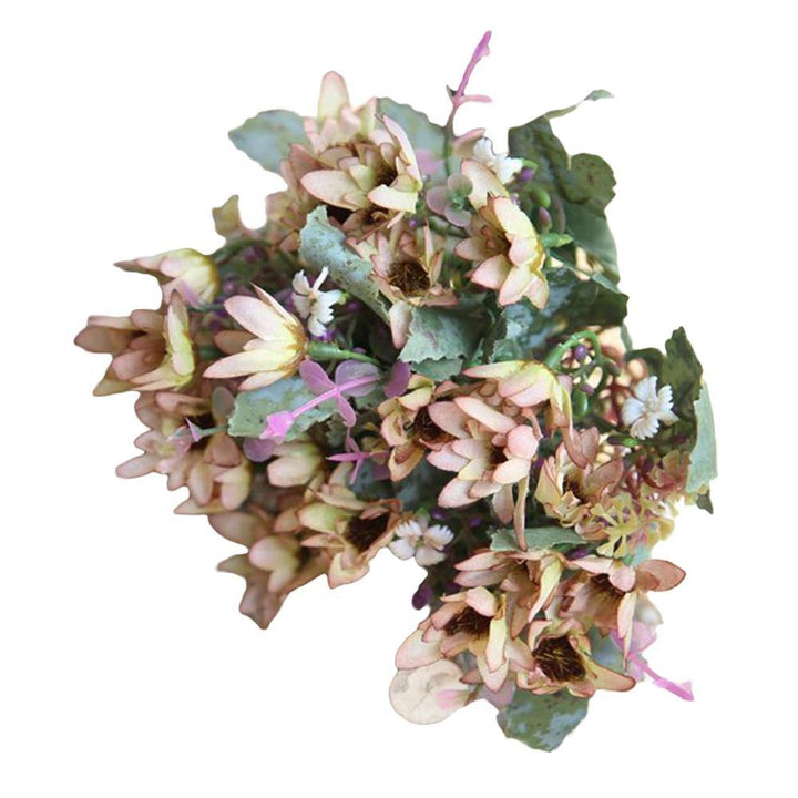 25 Heads/1 Bouquet Artificial Flowers Plant China Aster Simulation Wedding Decor - MRSLM